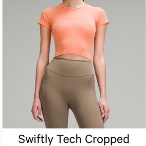 Lululemon Athletica Swiftly Tech Crop Top - Coral